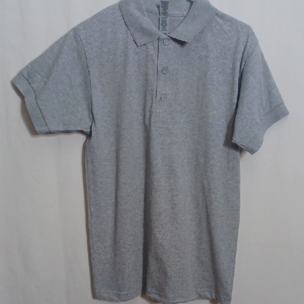 Gildan DryBlend Heather Gray Polo Shirt